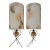 Pair of Modernera Cork and Brass Tripod Table Lamps With Fiberglass Shades For Sale