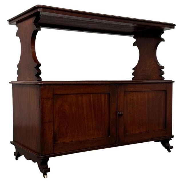 19th Century Antique English Mahogany Cupboard with Cabriole Legs For Sale - Image 11 of 11