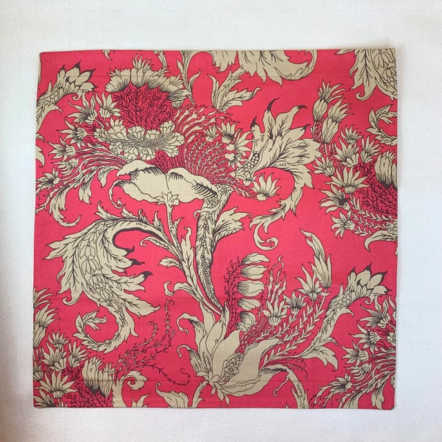 Contemporary Designer Vicki Payne Free Spirit Crewel Brown Pink Botanical Floral Leaf Pillow Covers- Pair For Sale - Image 3 of 7