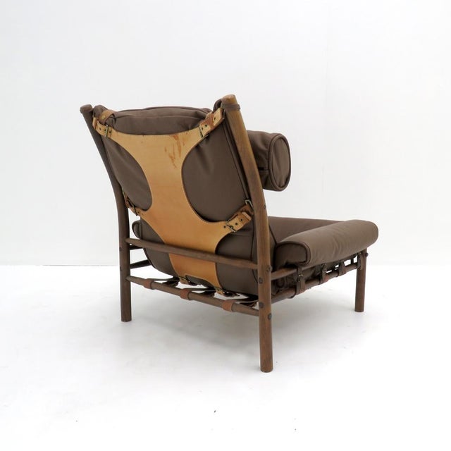 Chocolate Scandinavian Modern Arne Norell ‘Inca’ Leather Chair, 1970 For Sale - Image 8 of 10
