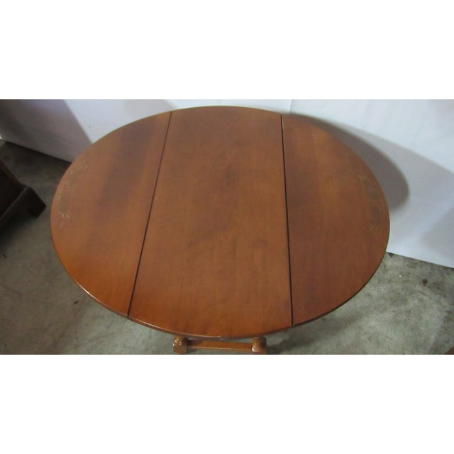 1980s 1980s Hitchcock Drop-Leaf End Table Farmhouse For Sale - Image 5 of 9