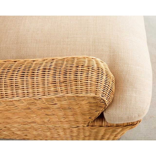 Pair of Ralph Lauren Wicker Lounge Chairs and Ottoman For Sale - Image 15 of 18