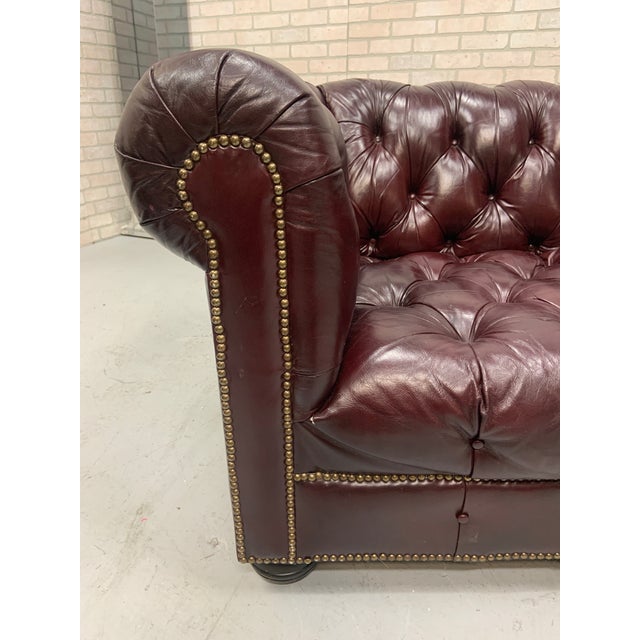 Hancock & Moore Oxblood Leather Tufted Classic Chesterfield Sofa Chairish