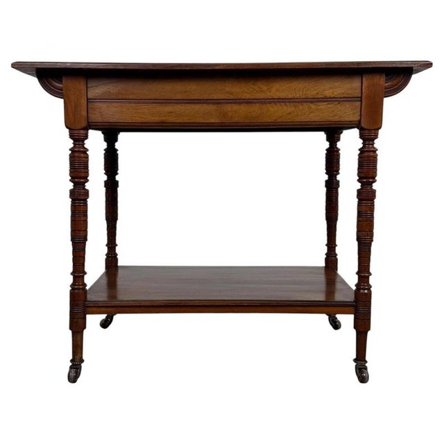 Antique English Walnut Side Table, 1900s For Sale - Image 9 of 10