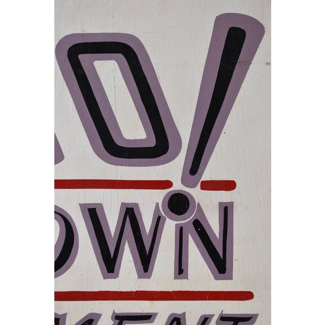1960s Vintage Folk Art "No Down Payment" Sign, Circa Mid-20th Century For Sale - Image 5 of 10