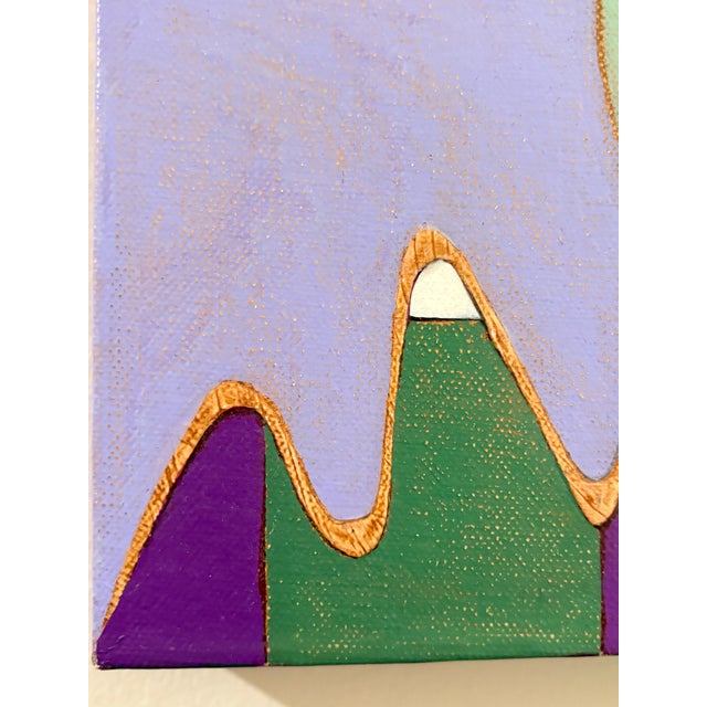 Textile Vintage Arlene Voelker Signed Geometric Abstract Painting For Sale - Image 7 of 10