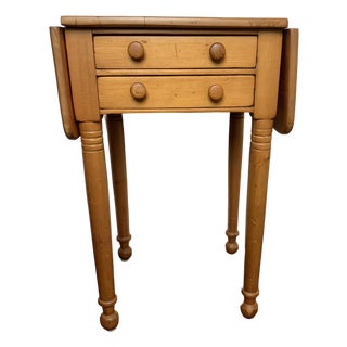 Late 19th Century Small Dropleaf Pine Side Table For Sale