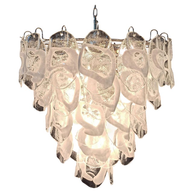 Large Italian Murano Glass Chandelier, 1970s For Sale