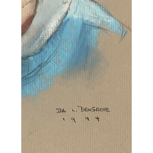 1940s Antique 1944 Pastel Portrait of a Young Blond Boy For Sale - Image 5 of 6