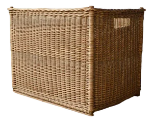 Large Woven Wicker Trunk, 1970s