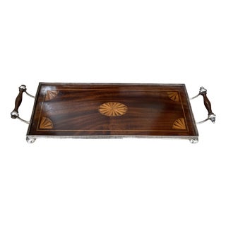 Mahogany and Fruitwood Galleried Butlers Tray For Sale