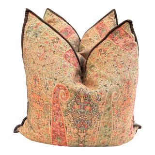 Pair of Ralph Lauren "Antique Paisley" Throw Pillows 26x26 For Sale