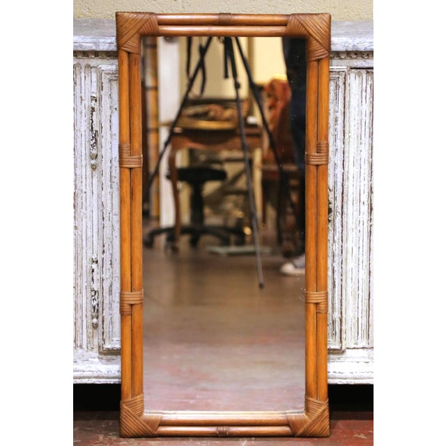 Early 20th Century Early 20th Century French Faux Bamboo Wall Mirror With Original Glass For Sale - Image 5 of 9
