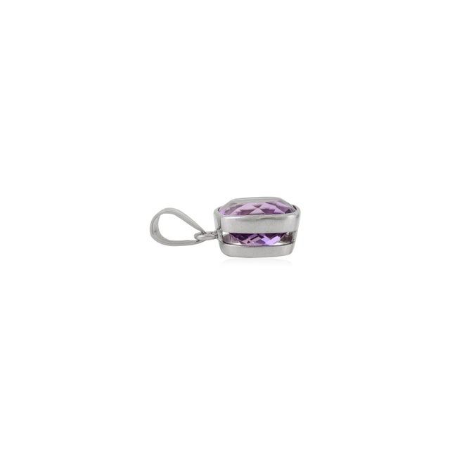 Not Yet Made - Made To Order Cushion Cut Dainty Amethyst Charm in 925 Sterling Silver For Sale - Image 5 of 12