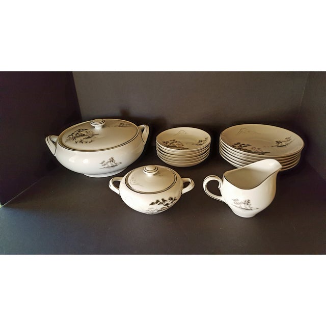 1900s Vintage Sone Mt. Fuji Porcelain China -Set of 17 For Sale - Image 9 of 9