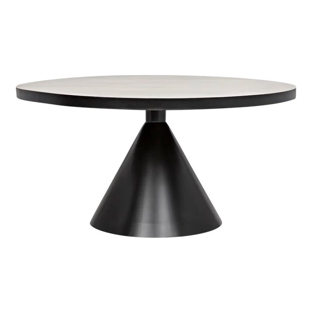 NOIR Cone Dining Table, Black Metal For Sale