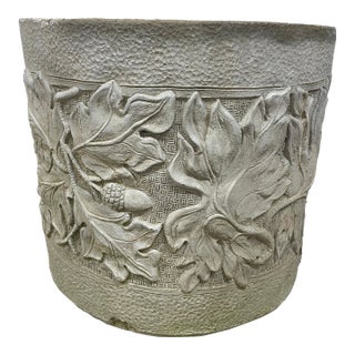 Vintage 1987 "The Berrypatch" Oak Leaf & Acorn Studio Pottery Planter For Sale