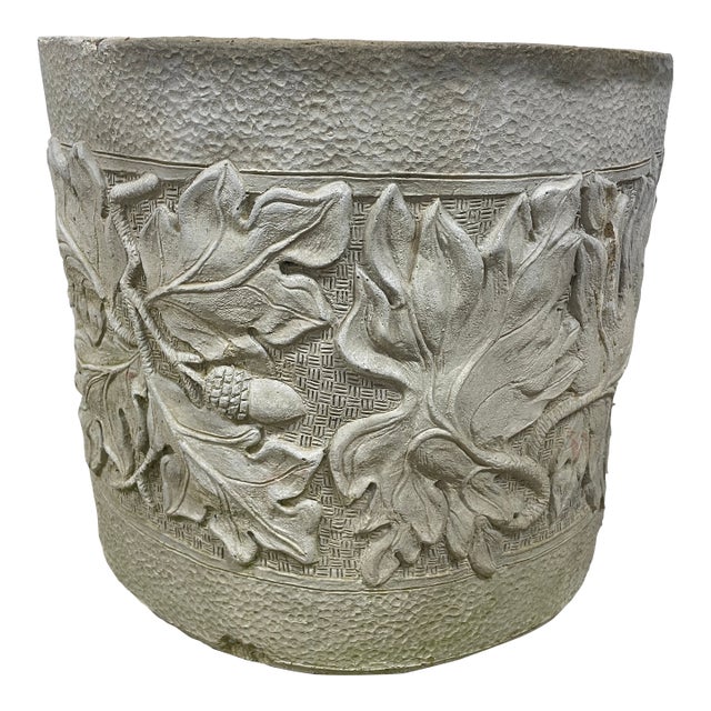 Vintage 1987 "The Berrypatch" Oak Leaf & Acorn Studio Pottery Planter For Sale