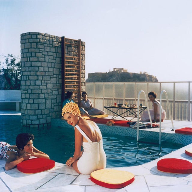 Slim Aarons, Penthouse Pool, Estate Stamped Photographic Print For Sale - Image 3 of 3