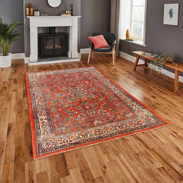 1920s 1920s Vintage Persian Sarouk Rug 6'3'' X 9'4'' For Sale - Image 5 of 5