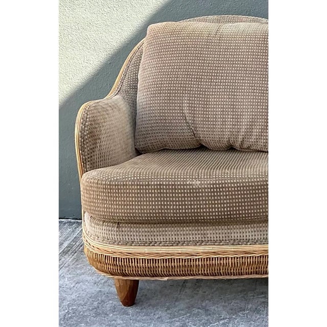 Vintage Biomorphic Rattan Lounge Chairs - A Pair For Sale - Image 10 of 12