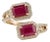 VRJewels 3.16 Ct Mozambique Ruby Diamond Bypass Ring Size 4 in 14k Gold For Sale