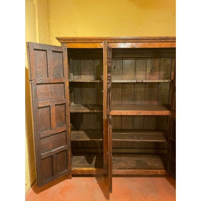 Large Spanish Renaissance Oak 6-Door Cabinet, 17th Century For Sale - Image 10 of 15