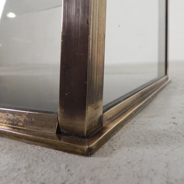 Glass Counter Display Case with a Brass Frame and Glass Shelves, 1930s For Sale - Image 12 of 18