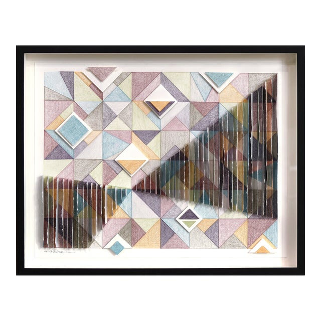 Prismatic Evolution - Original Framed Sculptural Paper Mixed Media Abstract Artwork For Sale