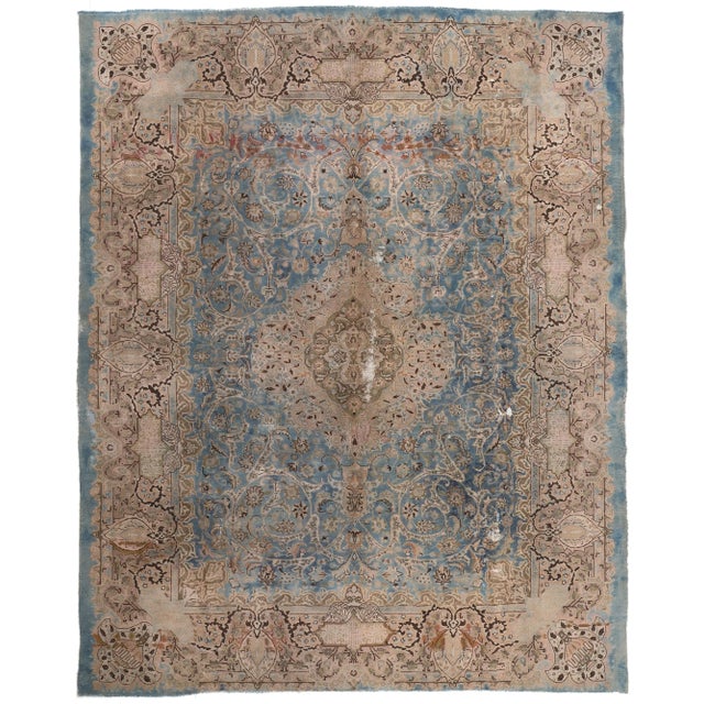 Mid 20th Century Vintage Persian Kashan Kashmar Rug, 09'09 X 12'02 For Sale - Image 9 of 9