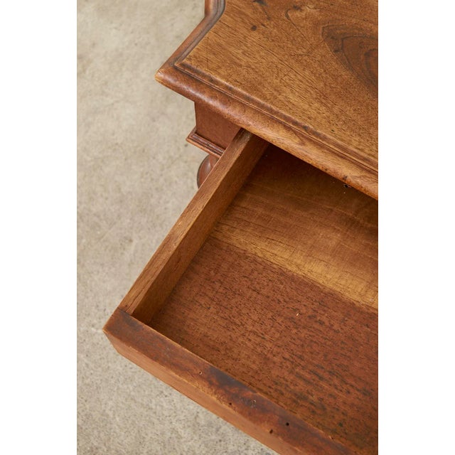 Wood French Louis XIV Style Walnut Writing Table Desk For Sale - Image 7 of 13