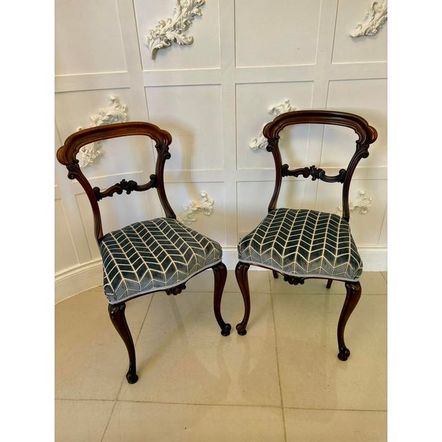 Gray Set of Victorian Carved Rosewood Side Chairs, 1850s For Sale - Image 8 of 14