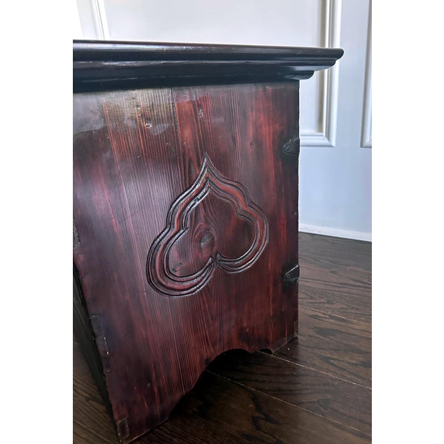 Antique Korean Scholar Book Storage Chest with Buddhism Symbols For Sale - Image 4 of 12