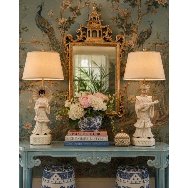 Mid-Century Modern Vintage Mid-Century Blanc De Chine Figural Table Lamps - Pair For Sale - Image 3 of 15