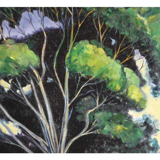 1960s 1960s "San Gregorio Sun Up" Landscape Oil Painting by Vern Hansen, Framed For Sale - Image 5 of 9