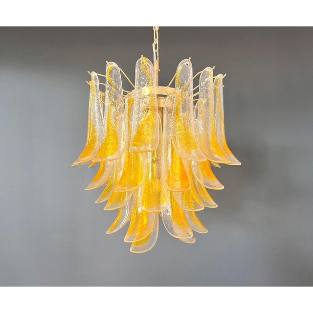 Mid-Century Modern Italian Orange Murano Glass Chandelier, 1990s For Sale - Image 3 of 18