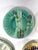 A beautiful collection of five antique French asparagus plates Clockwise, starting upper left: Turquoise - marked "Depose...