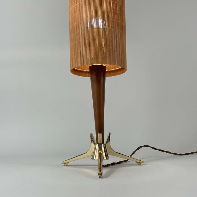 Vintage Swedish Table Lamp in Teak and Brass, 1950s For Sale - Image 15 of 16