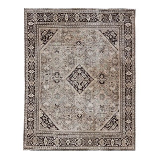 Large Antique Persian Sultanabad-Mahal Rug With Sub-Geometric Floral Design 10'5 X 13'4 For Sale