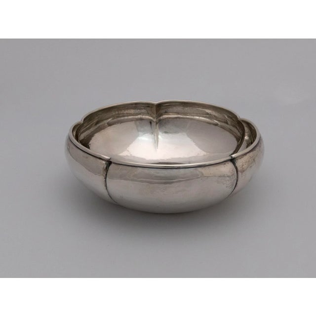 1930s Sterling Silver Arts and Crafts Scalloped Bowl, 1938 For Sale - Image 5 of 6