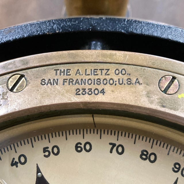 A. Lietz Company Binnacle & Gimbaled Compass in Bronze San Francisco For Sale - Image 10 of 13