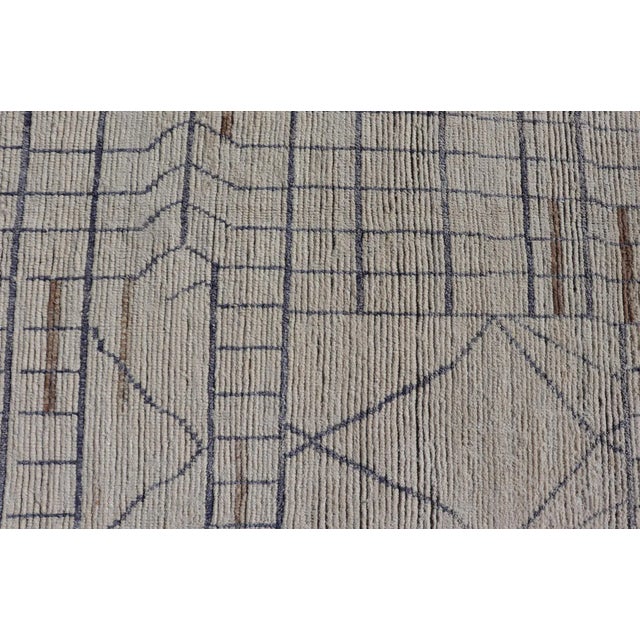 Keivan Woven Arts Large Modern Moroccan Rug in Minimalist Design 9'10 X 14'1 For Sale - Image 9 of 12