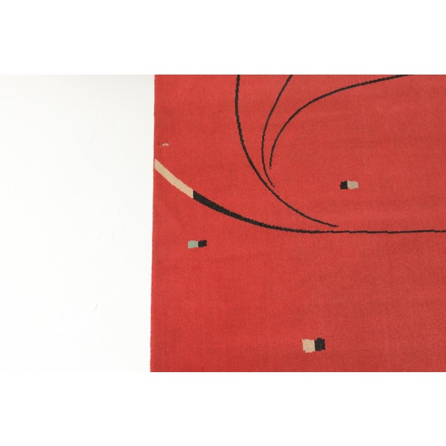 This Decorative Rug Was Produced in Germany and Features a Graphic Design.