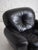 Black Space Age Overstuffed Leather Lounge Chair For Sale - Image 8 of 13