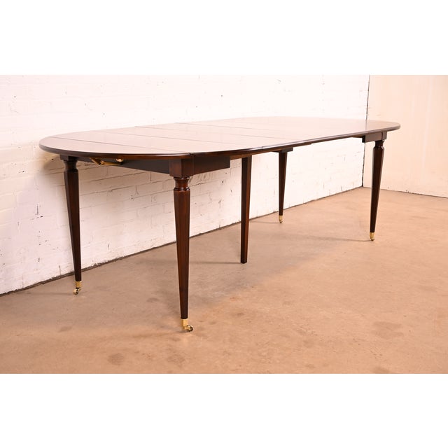 Kindel Furniture Kindel Furniture French Regency Louis XVI Cherry Wood Extension Dining Table, Newly Refinished For Sale - Image 4 of 12