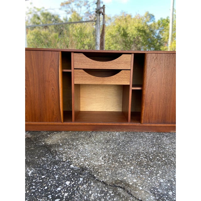 Brown Danish Modern Teak Tambour Credenza | by Dyrlund For Sale - Image 8 of 13