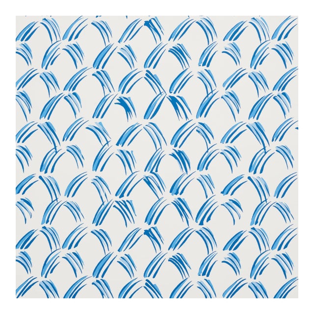 Sample - Schumacher Trevi Diamond Wallpaper in Porcelain For Sale