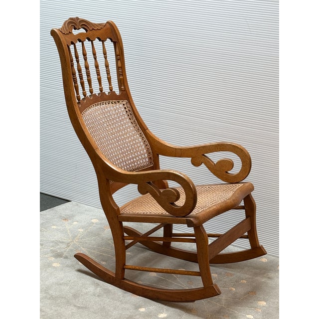 American Early 20th Century American Lincoln Style Rocking Chair For Sale - Image 3 of 12