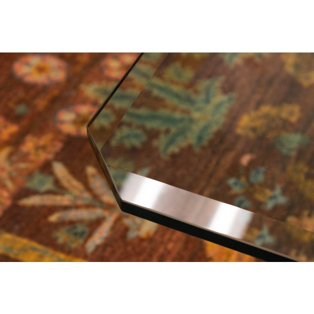 B&B Italia Antonio Citterio for B&b Italia Diesis 2 Tier Glass Chrome Leather Coffee Table For Sale - Image 4 of 8