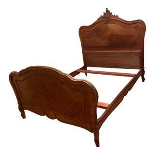 Antique French Walnut Louis XV Style Bed For Sale